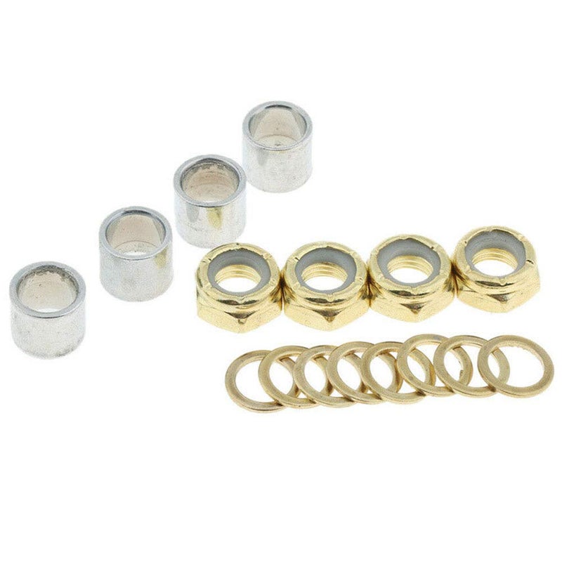 CfoPiryx Skateboard Truck Speed Kit Durable Round Metal Spacers Washers Repair Nuts Kit Washers Nuts Spacers for Bearing Performance Men Women Outdoor Skateboarding Trucks - Image 3
